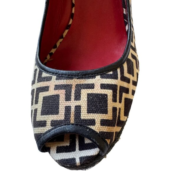 Banana Republic  Espadrille Wedge  Black Cream  Size 9.5 - Picture 10 of 14